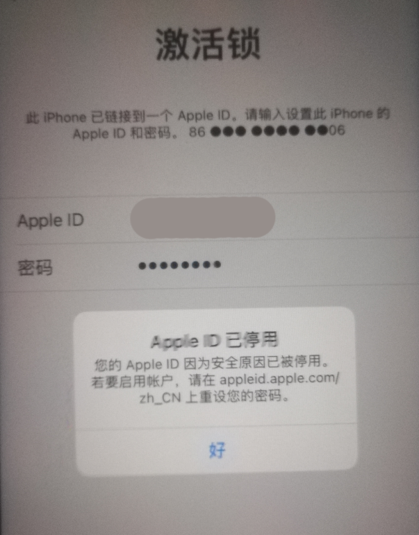 兴文苹果手机维修分享iPhone 12 出现提示“Apple ID 已停用”怎么办 