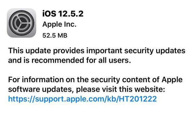 兴文苹果手机维修分享iOS12.5.2发布，建议所有老苹果用户安装 